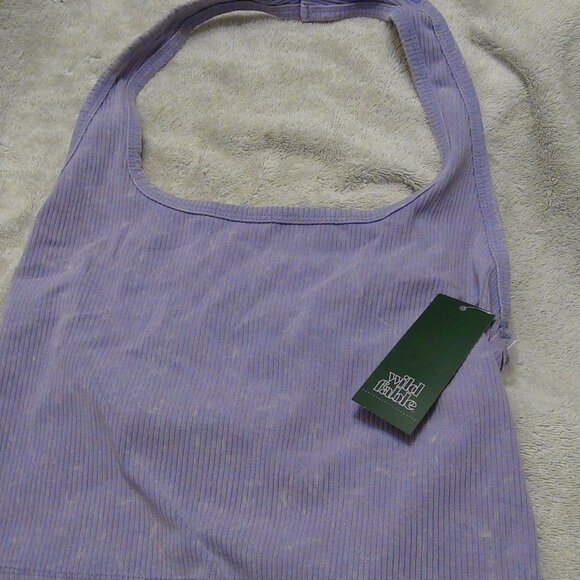 Women's Ribbed Halter Top - Wild Fable Lilac Juniors Sizes - Picture 2 of 13